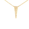ESTATE .38CT DIAMOND 18K YELLOW GOLD CLASSIC ROUND PAVE TRIANGULAR LOVE NECKLACE