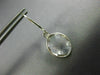 ESTATE CRYSTAL 14KT WHITE GOLD 3D OVAL BEZEL CLASSIC LEVER BACK HANGING EARRINGS