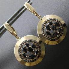 ANTIQUE LARGE 1.90CT AAA ONYX 14K ROSE GOLD 3D LEVERBACK HANGING EARRINGS #27935