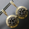 ANTIQUE LARGE 1.90CT AAA ONYX 14K ROSE GOLD 3D LEVERBACK HANGING EARRINGS #27935