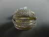 ESTATE WIDE 1.77CT DIAMOND 14K WHITE & YELLOW GOLD 3D MULTI ROW ANNIVERSARY RING