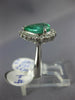 ESTATE LARGE 2.69CT DIAMOND AAA EMERALD PLATINUM HALO PEAR SHAPE ENGAGEMENT RING