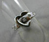 ESTATE WIDE .20CT DIAMOND 14KT WHITE GOLD 3D ETOILE BELT HEART FUN RING #15382