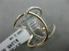 ESTATE LARGE .26CT DIAMOND 14KT ROSE GOLD 3D LOVE KNOT OPEN INFINITY FUN RING