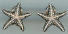 LARGE 1.10CT WHITE & CHOCOLATE FANCY DIAMOND 14KT ROSE GOLD 3D STARFISH EARRINGS