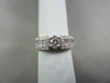 ANTIQUE .90CT DIAMOND 14K WHITE GOLD ROUND & BAGUETTE ENGAGEMENT FRIENDSHIP RING