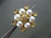 ESTATE .62CT DIAMOND & AAA PEARL 18K WHITE & YELLOW GOLD FLOWER CLIP ON EARRINGS