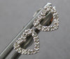 ESTATE SMALL .03CT DIAMOND 14K WHITE GOLD CLASSIC OPEN HEART LOVE STUD EARRINGS