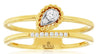 .10CT DIAMOND 14KT YELLOW GOLD 3D ROUND PEAR SHAPE DIAGONAL BEADED FUN RING