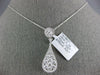 ESTATE LARGE 1.32CT DIAMOND 18KT WHITE GOLD CLUSTER ROUND TEAR DROP LOVE PENDANT