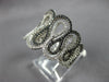WIDE .99CT BLACK & WHITE DIAMOND 14K WHITE GOLD MULTI WAVE CRISS CROSS LOVE RING