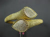 EXTRA LARGE 2.14CT DIAMOND 18KT YELLOW GOLD SNAKE FILIGREE CUFF BANGLE BRACELET