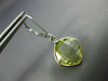 5.40CT AAA LEMON QUARTZ 14K WHITE GOLD CUSHION BEZEL LEVER BACK HANGING EARRINGS