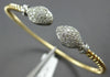 ESTATE LARGE .60CT DIAMOND 14K 2 TONE GOLD DOUBLE SNAKE FLEXIBLE BANGLE BRACELET