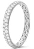 ESTATE .84CT DIAMOND 14K WHITE GOLD 3D ROUND 2 ROW ETERNITY ANNIVERSARY RING