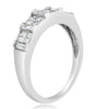 ESTATE 1.06CT DIAMOND 14KT WHITE GOLD PRINCESS & BAGUETTE INVISIBLE WEDDING RING