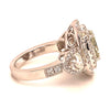 LARGE 3.71CT WHITE & FANCY YELLOW & GREEN DIAMOND 18KT ROSE GOLD ENGAGEMENT RING