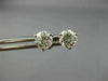 ESTATE LARGE 1.40CT DIAMOND 14K WHITE GOLD 3D 3 PRONG ROUND STUD EARRINGS #25970