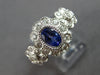 WIDE 1.40CT DIAMOND & AAA TANZANITE 14KT WHITE GOLD OVAL & ROUND FLOWER FUN RING