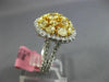 GIA LARGE 2.87CT WHITE & FANCY YELLOW DIAMOND 18KT TWO TONE GOLD 3D CLUSTER RING