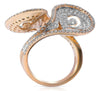 LARGE 3.19CT DIAMOND 18K ROSE GOLD DOUBLE TEAR DROP OPEN FILIGREE LOVE KNOT RING