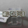 ESTATE 1.54CT DIAMOND 14K WHITE GOLD 5 STONE PRINCESS CHANNEL ANNIVERSARY RING
