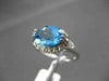 ANTIQUE 3.0CT DIAMOND & AAA BLUE TOPAZ 14KT WHITE GOLD FILIGREE EXTRA FACET RING
