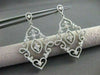 ANTIQUE LARGE 1.99CT DIAMOND 14KT W GOLD FILIGREE FLORAL DROP EARRINGS STUNNING!