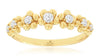 ESTATE .25CT DIAMOND 14KT YELLOW GOLD 3D ROUND MULTI FLOWER GRADUATING LOVE RING
