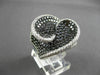 ESTATE LARGE 6.84CT WHITE & BLACK DIAMOND 18KT WHITE GOLD 3D INFINITY HEART RING