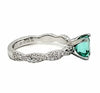 1.48CT DIAMOND & AAA EMERALD 18KT WHITE GOLD ROUND & EMERALD CUT SOLITAIRE RING