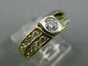 ESTATE .62CT DIAMOND 14K WHITE & YELLOW GOLD BEZEL PROMISE ENGAGEMENT RING 20726