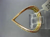 EXTRA LARGE .60CT DIAMOND 18K WHITE YELLOW & ROSE GOLD 3D THREE ROW V SHAPE RING