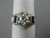 ANTIQUE LARGE 1.15CT DIAMOND SAPPHIRE 18K WHITE GOLD FILIGREE HEXAGON RING 25640