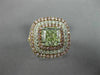 GIA LARGE 2.69CT MULTI COLOR DIAMOND 18KT WHITE & ROSE 3D SQUARE ENGAGEMENT RING