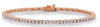 ESTATE 4.0CT DIAMOND 14KT ROSE GOLD 3D CLASSIC ROUND TENNIS BRACELET