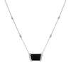 LARGE 7.05CT DIAMOND & AAA GREEN TOURMALINE 18KT WHITE GOLD SEMI BEZEL NECKLACE