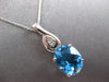 ESTATE LARGE 3.3CT DIAMOND & AAA BLUE TOPAZ 14KT WHITE GOLD OVAL & ROUND PENDANT