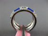 WIDE 1.40CT DIAMOND & BLUE ENAMEL 18KT WHITE GOLD MULTI PEACE SIGN ETERNITY RING