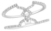 ESTATE .31CT DIAMOND 14KT WHITE GOLD 3D CLASSIC CRISS CROSS GEOMETRICAL FUN RING
