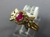 .61CT DIAMOND & AAA RUBY 14KT YELLOW GOLD 3D OVAL & ROUND FRIENDSHIP LOVE RING