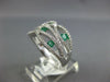 LARGE 1.34CT DIAMOND & AAA EMERALD 14KT WHITE GOLD 3D LOVE KNOT ETOILE FUN RING