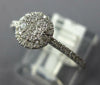 ESTATE .31CT DIAMOND 18KT WHITE GOLD 3D CLUSTER FLOWER HALO FRIENDSHIP RING