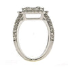 LARGE 1.17CT DIAMOND 18KT WHITE GOLD 3D ROUND & BAGUETTE CLUSTER HALO LOVE RING