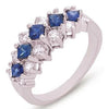 1.26CT DIAMOND & AAA SAPPHIRE 14KT WHITE GOLD PRINCESS & ROUND PYRAMIND FUN RING