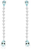 ESTATE 1.85CT DIAMOND & AAA AQUAMARINE 14K WHITE GOLD TEAR DROP HANGING EARRINGS