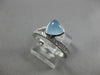 WIDE 1.35CT DIAMOND & AAA CABOCHON AQUAMARINE 18KT WHITE GOLD TRILLION LOVE RING
