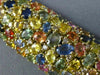 ESTATE MASSIVE 61.34CT DIAMOND & MULTI COLOR SAPPHIRE 18KT YELLOW GOLD BRACELET