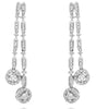 1.26CT DIAMOND 14KT WHITE GOLD 3D FLOWER BY THE YARD CHANDELIER HANGING EARRINGS
