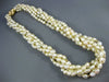 ESTATE WIDE AAA PEARLS 14KT YELLOW GOLD 3D MULTI STRAND BEADED CLASSIC NECKLACE